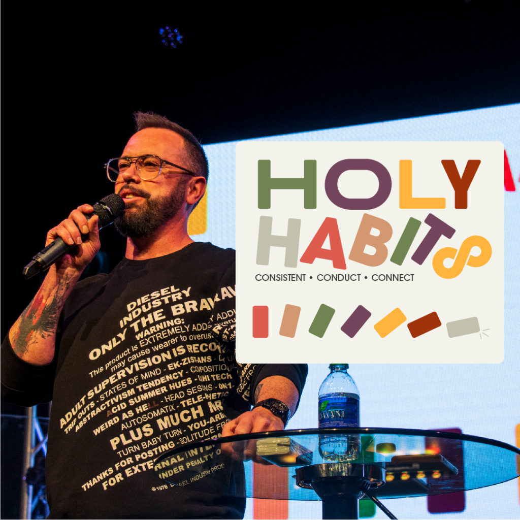 Pastor Corey preaching about holy habits